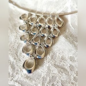 NWOT! QVC Designer RAGE 925 Sterling Silver Teardtop Collar Necklace!